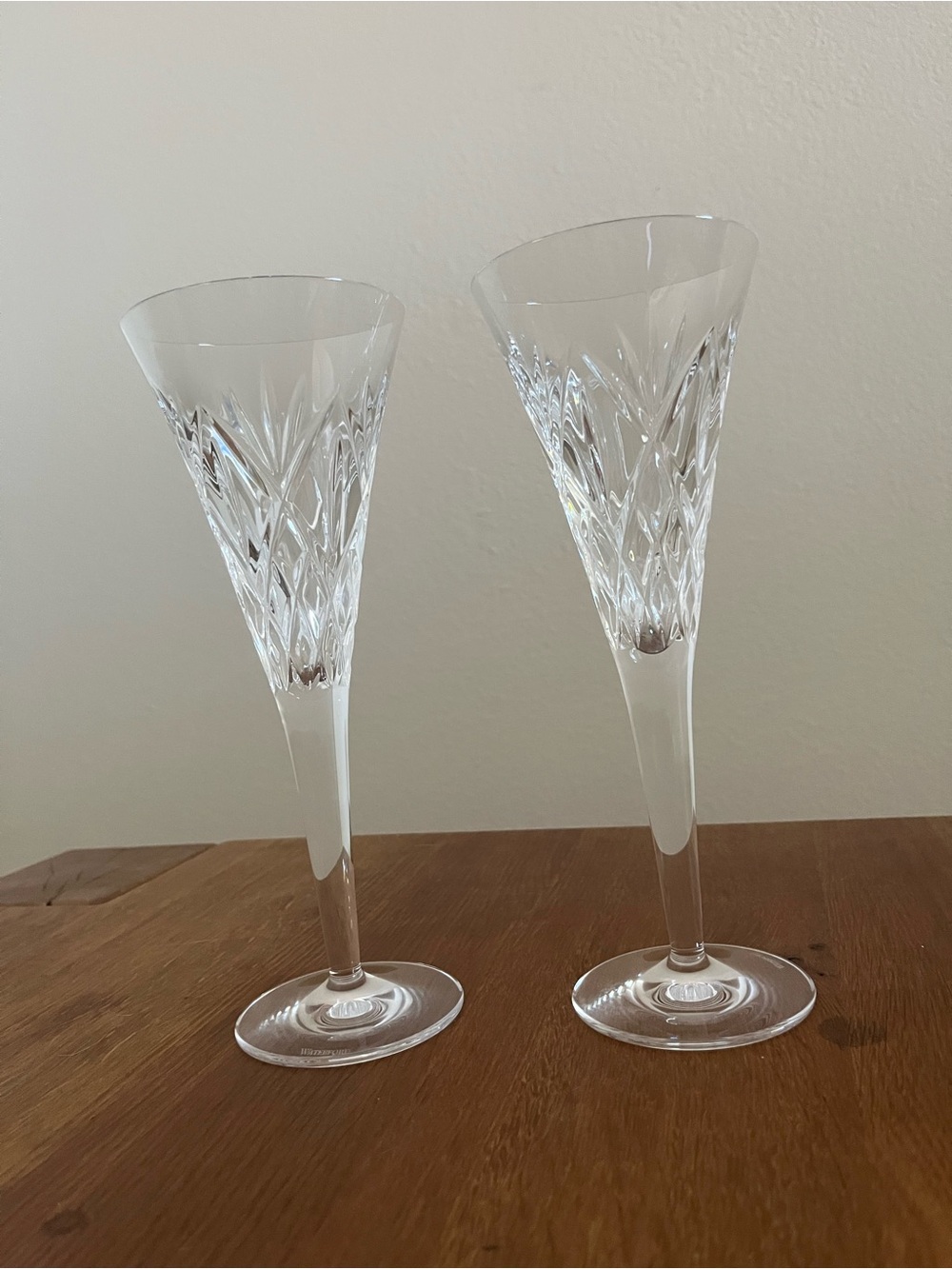 Waterford Crystal Clear Cut Crystal Flute Glasses